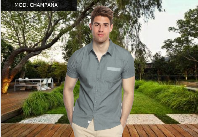 Camisa, camisa de caballero modelo MOD. CHAMPAÑA.